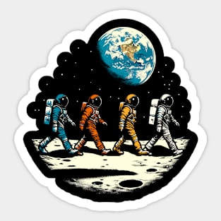 Retro Astronaut Outer Space Funny Space Sticker